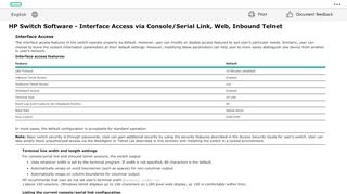 
                            2. HP Switch Software - Interface Access via Console/Serial Link, Web ...