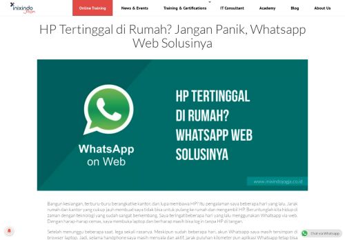 
                            8. HP Tertinggal di Rumah? Jangan Panik, Whatsapp Web Solusinya