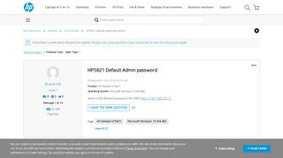 
                            1. HP5821 Default Admin password - HP Support Community - 6547634