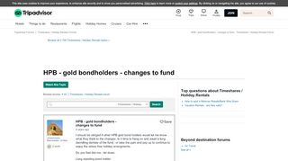
                            11. HPB - gold bondholders - changes to fund - Timeshares / Holiday ...