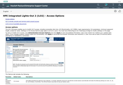 
                            4. HPE Integrated Lights-Out 2 (iLO2) - Access Options