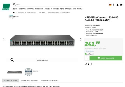 
                            11. HPE OfficeConnect 1820-48G Switch (J9981A#ABB) kaufen - Bechtle