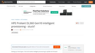 
                            12. HPE Proliant DL360 Gen10 intelligent provisioning - stuck? - HPE ...