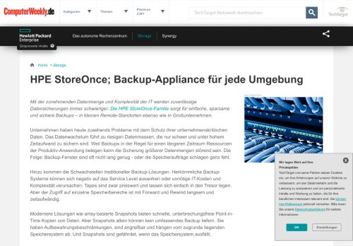 
                            8. HPE StoreOnce; Backup-Appliance für jede Umgebung