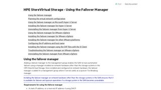 
                            3. HPE StoreVirtual Storage - Using the Failover Manager