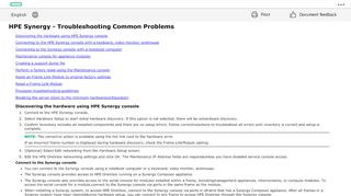 
                            7. HPE Synergy - Troubleshooting Common Problems