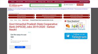 
                            8. HPSCB Recruitment 2019-2020 hpscb.com Jobs - My Sarkari Naukri