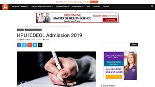 
                            6. HPU ICDEOL Admission 2019 | AglaSem Admission