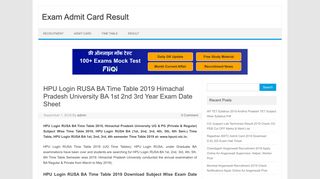 
                            10. HPU Login RUSA BA Time Table 2019 Himachal Pradesh University ...