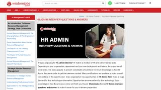 
                            12. Hr Admin Interview Questions - Wisdom Jobs