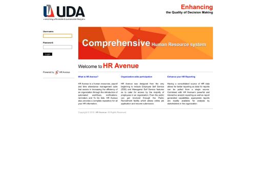 
                            4. HR Avenue - Login Page - UDA