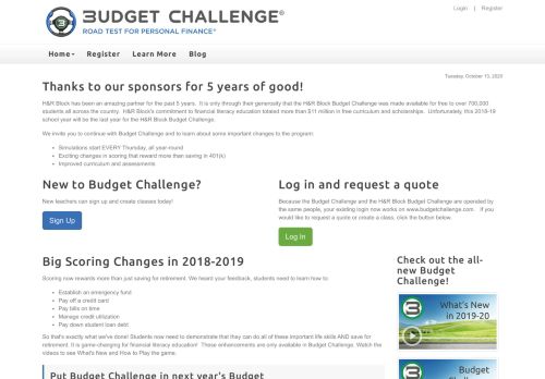 
                            7. H&R Block Budget Challenge > Home