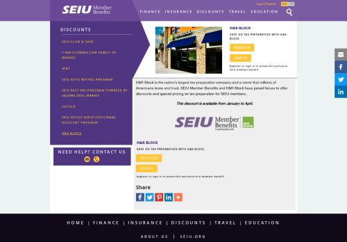 
                            4. H&R Block | SEIU Member Benefits