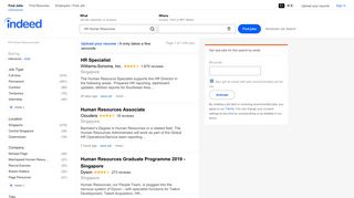 
                            11. HR Human Resources Jobs - January 2019 | Indeed.com.sg