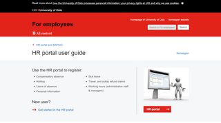 
                            9. HR portal user guide - For employees - University of Oslo