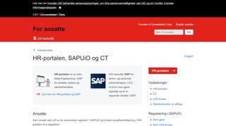 
                            3. HR-portalen, SAPUiO og CT - For ansatte - Universitetet i Oslo