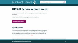 
                            7. HR Self Service remote access - Kent County Council