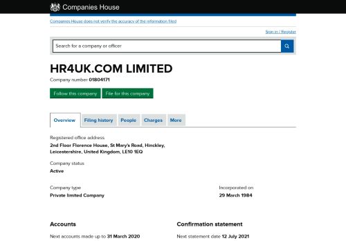 
                            13. HR4UK.COM LIMITED - Overview (free company information from ...