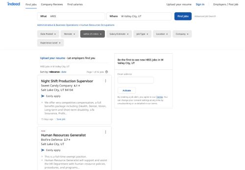
                            11. HRIS Jobs, Employment in W Valley City, UT | Indeed.com
