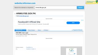 
                            3. hrmis.fde.gov.pk at WI. FDE EMIS | User Login - Website ...