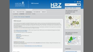
                            4. HRZ-Account - Hochschulrechenzentrum - Goethe-Universität