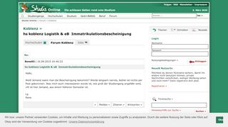 
                            12. hs koblenz Logistik & eB ﻿Immatrikulationsbescheinigung - Forum ...