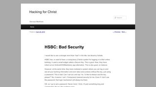 
                            3. HSBC: Bad Security | Hacking for Christ