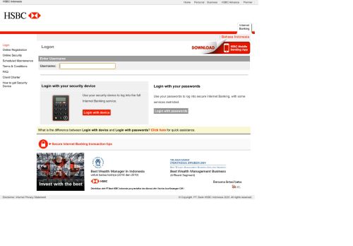 
                            12. HSBC Internet Banking