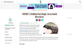 
                            9. HSBC OnlineSavings Account Review - The Balance
