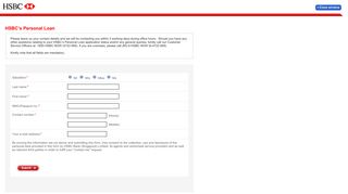 
                            7. HSBC Personal Loan Contact Me Form | HSBC Singapore