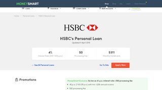 
                            9. HSBC Personal Loan - HSBC's Personal Loan | MoneySmart.sg