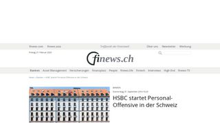 
                            12. HSBC startet Personal-Offensive in der Schweiz - Finews