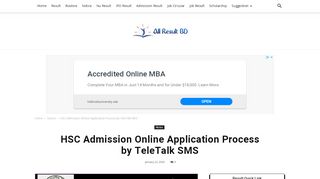 
                            1. HSC Admission Online Application Process by TeleTalk SMS - XI Class