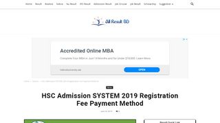 
                            2. HSC Admission SYSTEM 2018 Registration Fee Payment Method - XI ...