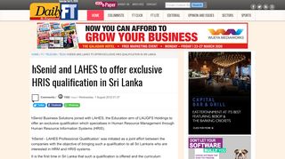 
                            12. hSenid and LAHES to offer exclusive HRIS qualification in Sri Lanka ...
