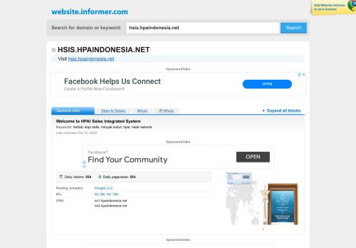 
                            8. hsis.hpaindonesia.net at WI. Welcome to HPAI Sales Integrated System
