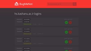 
                            4. hs.kashanu.ac.ir passwords - BugMeNot