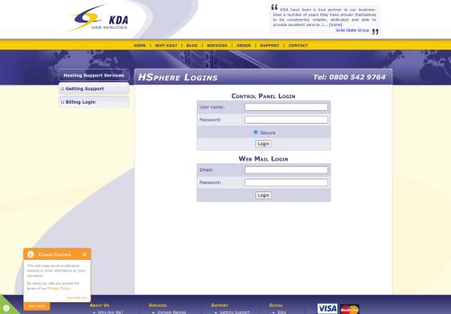 
                            5. HSphere Login | Shared Web Site Hosting | KDA Web Services