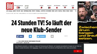 
                            7. HSV Total: 24 Stunden TV! So läuft der neue Klub-Sender - Bild.de