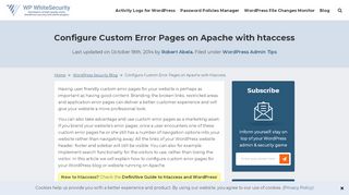 
                            7. htaccess Code for Custom Error Pages in Apache - WP White Security