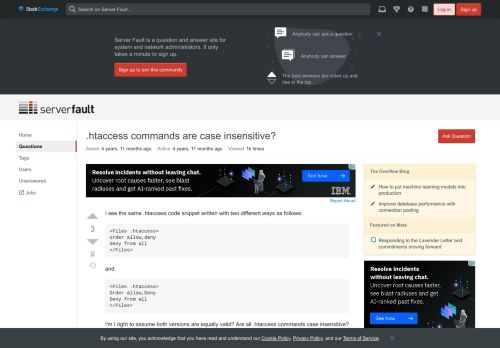 
                            6. .htaccess commands are case insensitive? - Server Fault