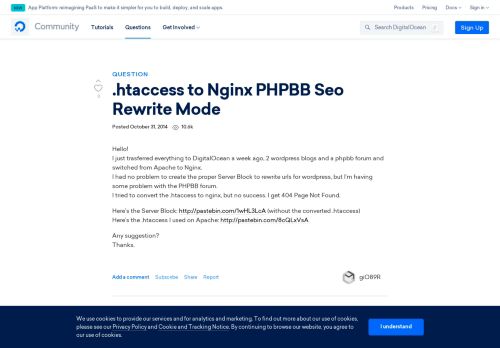 
                            11. .htaccess to Nginx PHPBB Seo Rewrite Mode | DigitalOcean