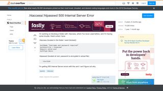 
                            1. .htaccess/.htpasswd 500 Internal Server Error - Stack Overflow