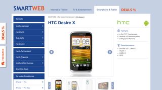 
                            2. HTC Desire X - Infos, Datenblatt und Angebote zum ... - SmartWeb.de