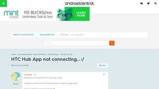 
                            12. HTC Hub App not connecting... :/ - Android Forums at ...