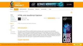 
                            1. HTML and JavaScript Injection - CodeProject