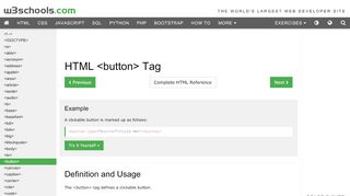 
                            3. HTML button tag - W3Schools