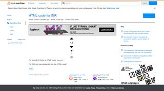 
                            12. HTML code for INR - Stack Overflow