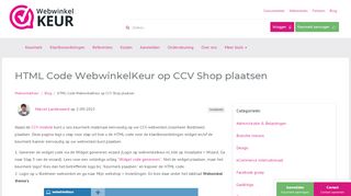 
                            5. HTML Code WebwinkelKeur op CCV Shop plaatsen - WebwinkelKeur