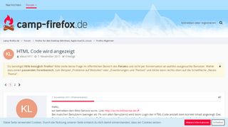 
                            13. HTML Code wird angezeigt - Camp Firefox